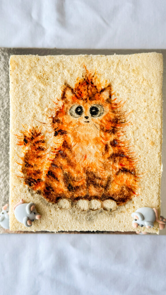 Portfoolio käsitöö piltbiskviit kass