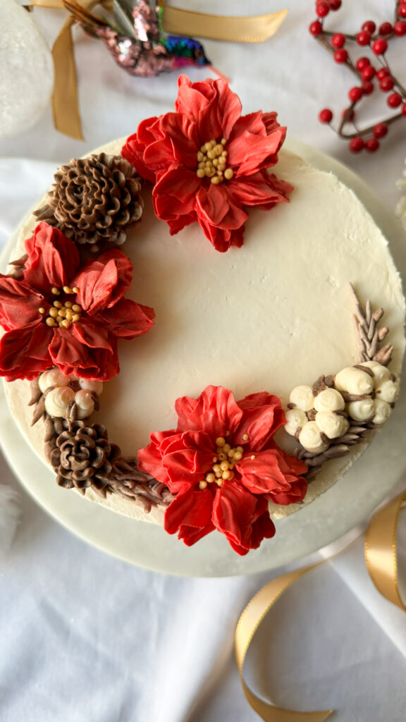 Portfoolio jõulutort lilledega